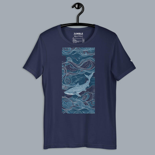 french navy Elegant Prowl Unisex t-shirt on a hanger