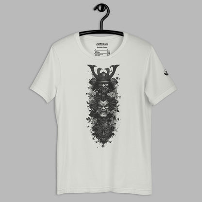 silver Bushido Totem Unisex t-shirt displayed on a hanger