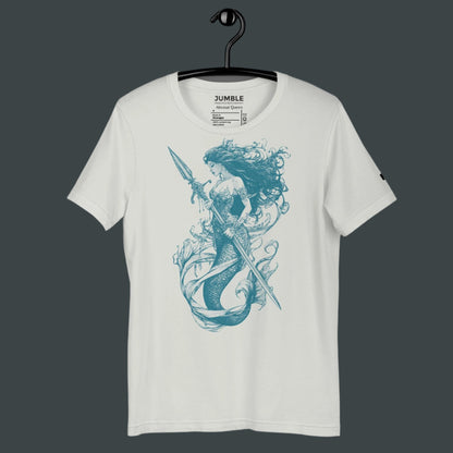 silver Abyssal Queen Unisex t-shirt on a hanger