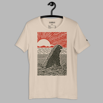 soft cream Kaiju Unisex t-shirt on a hanger