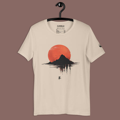 Akatsuki Peak Unisex t-shirt on a hanger