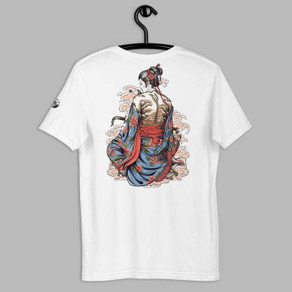 back of Yūgen Ronin Ink Unisex t-shirt displayed on hanger