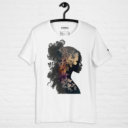 white Smoke Dreams Unisex t-shirt displayed on a hanger