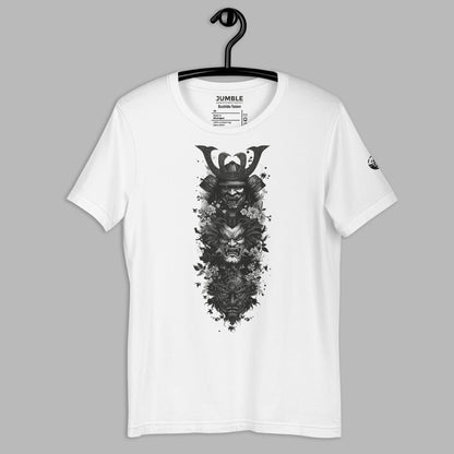 white Bushido Totem Unisex t-shirt displayed on a hanger