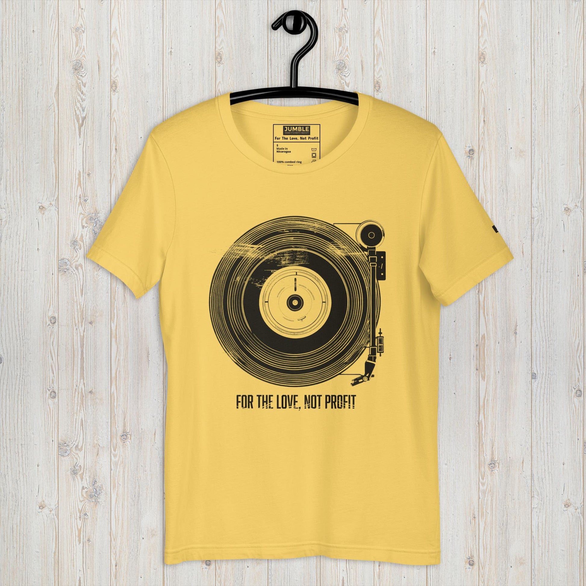 For The Love Unisex t-shirt- yellow- on hanger