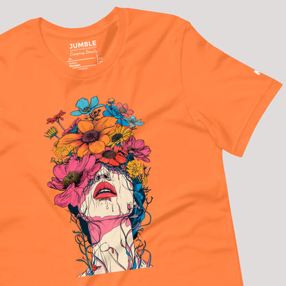 wrinkled burnt orange Creeping Beauty Unisex t-shirt